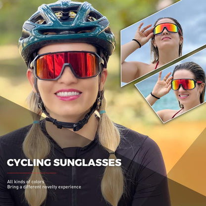 SCVCN Cycling Glasses Bike Mountain Bicycle Hiking Camping Golf UV400 Sunglasses Sport Protection Glasses for Men Women Baseball